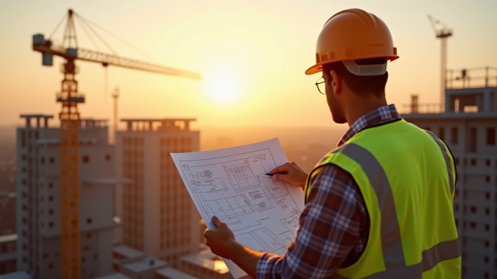 Construction crew working on a residential building project